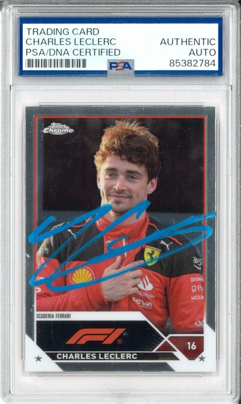 Charles Leclerc Signed Autograph Slabbed 2023 Topps Chrome F1 Card PSA DNA