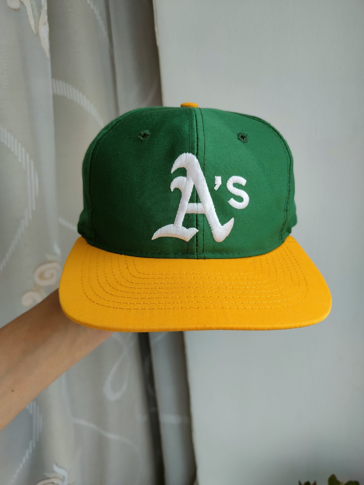 Vintage Oakland A's Athletics Green Yellow MLB 80s 90s Rare Cap Hat Snapback