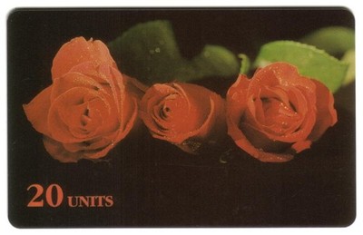 20u Rote Rosen Blumen. PROOF (Blank Rückseite) Telefonkarte Sprint