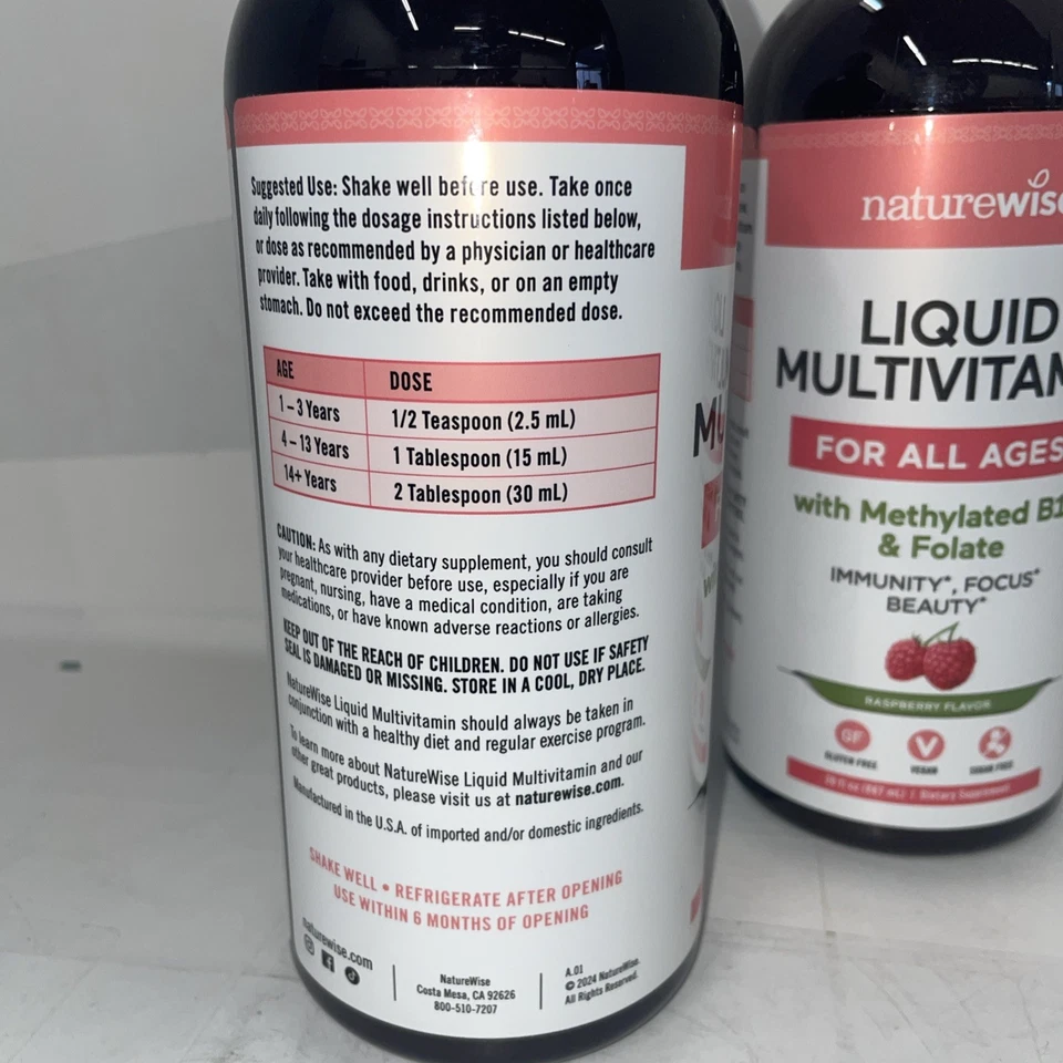 Multivitamínico Líquido NatureWise Mujeres, Hombres de Todas las Edades Paquete de Dos Exp11/26 Foto 3 de 4