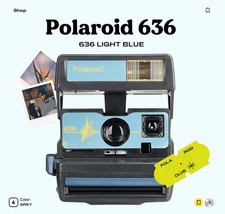 Polaroid 636 Light Blue Instant Camera - Vintage 600 Film Camera with Built-In