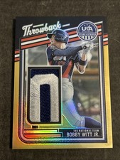 2026 Panini Stars & Stripes USA Throwback Bobby Witt Patch GOLD PRIZM 01/10