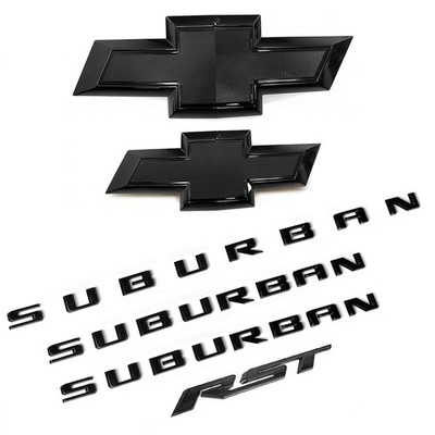 2021+ OEM Kit Grille & Rear Bowtie RST Emblem Badge 3D for Suburban Gloss Black