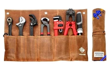 Tool Organizer Bag, 6 Pockets Wax Canvas Weatherproof Roll-Up Pouch for Hand ...