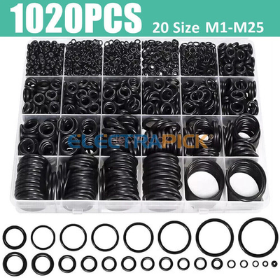 #ad #ad 1020 Pcs O Ring Kit 20 Size Nitrile Rubber Oring Assortment Set for Car Auto Veh $14.48