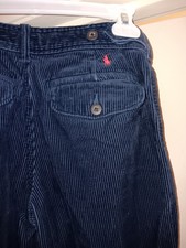 Pre-Owned Polo Ralph Lauren Boys Corduroy Navy Blue Pants Size 10 Straight Leg