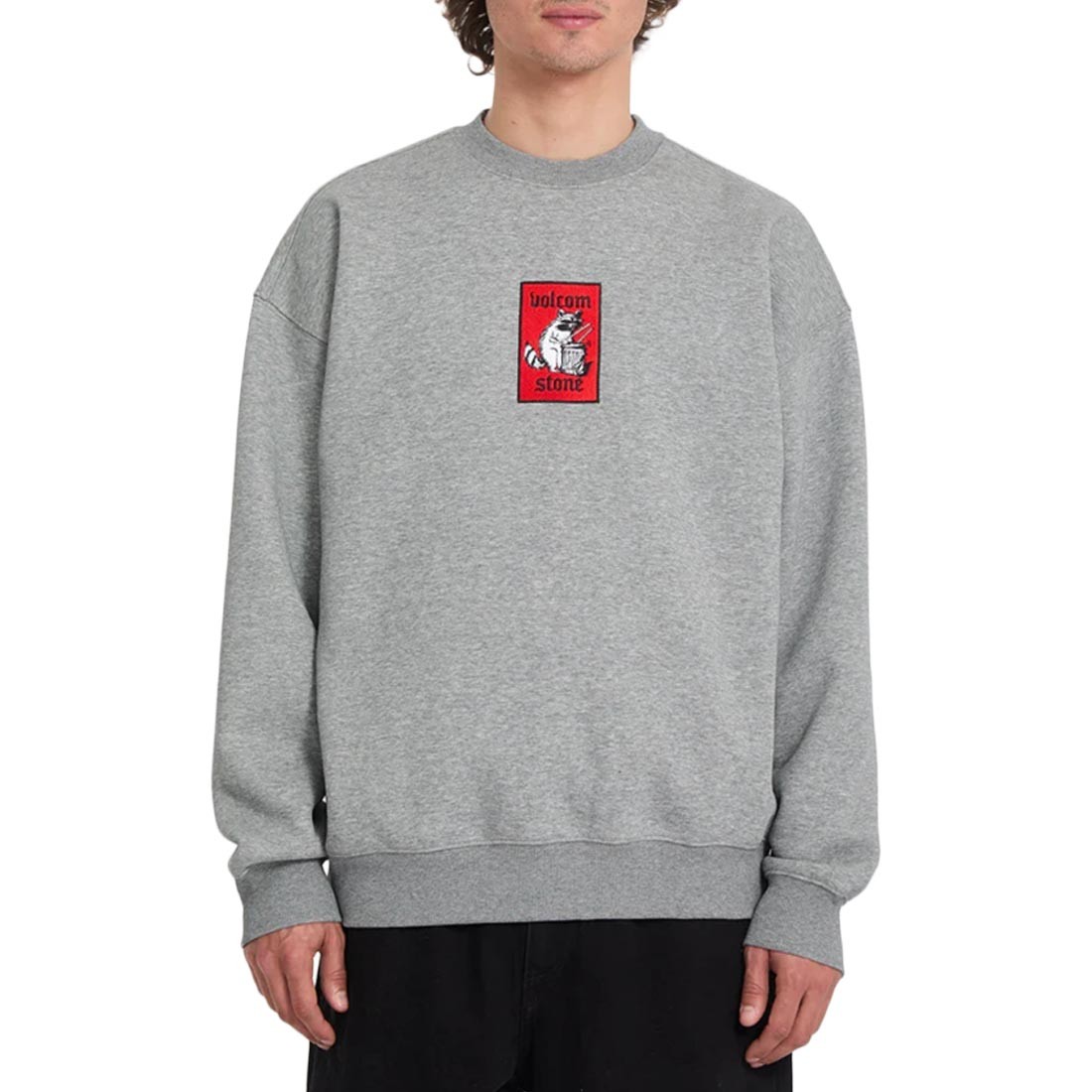 Volcom Rockout Pullover Crew Sweater - Heather Grey