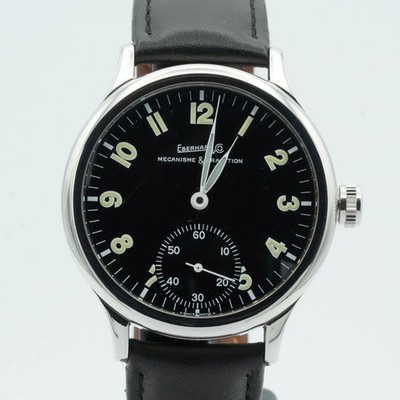 EBERHARD & CO TRAVERSETOLO HANDAUFZUG HERREN UHR 21016 43MM STAHL EB036
