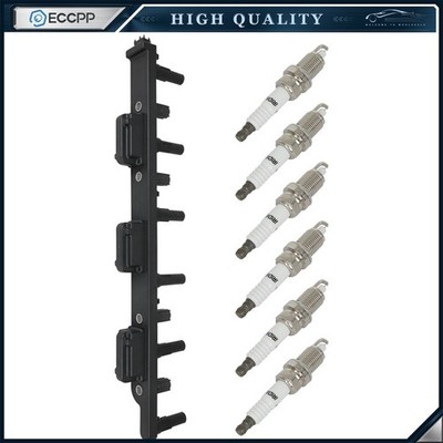 ECCPP For 4.0L L6 00-04 Jeep Grand Cherokee Wrangler Ignition Coil & Spark Plug