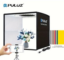 Puluz Portable LED Ring Light Studio Box. 25cm. 12 Color Backgrounds.