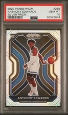 2020 PANINI PRIZM SILVER PRIZM #258 ANTHONY EDWARDS ROOKIE RC PSA 10 *PERFECT*