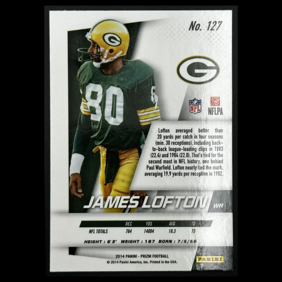James Lofton #127 2014 Panini Prizm Green Bay Packers Football Card NFL - Image 2 of 3