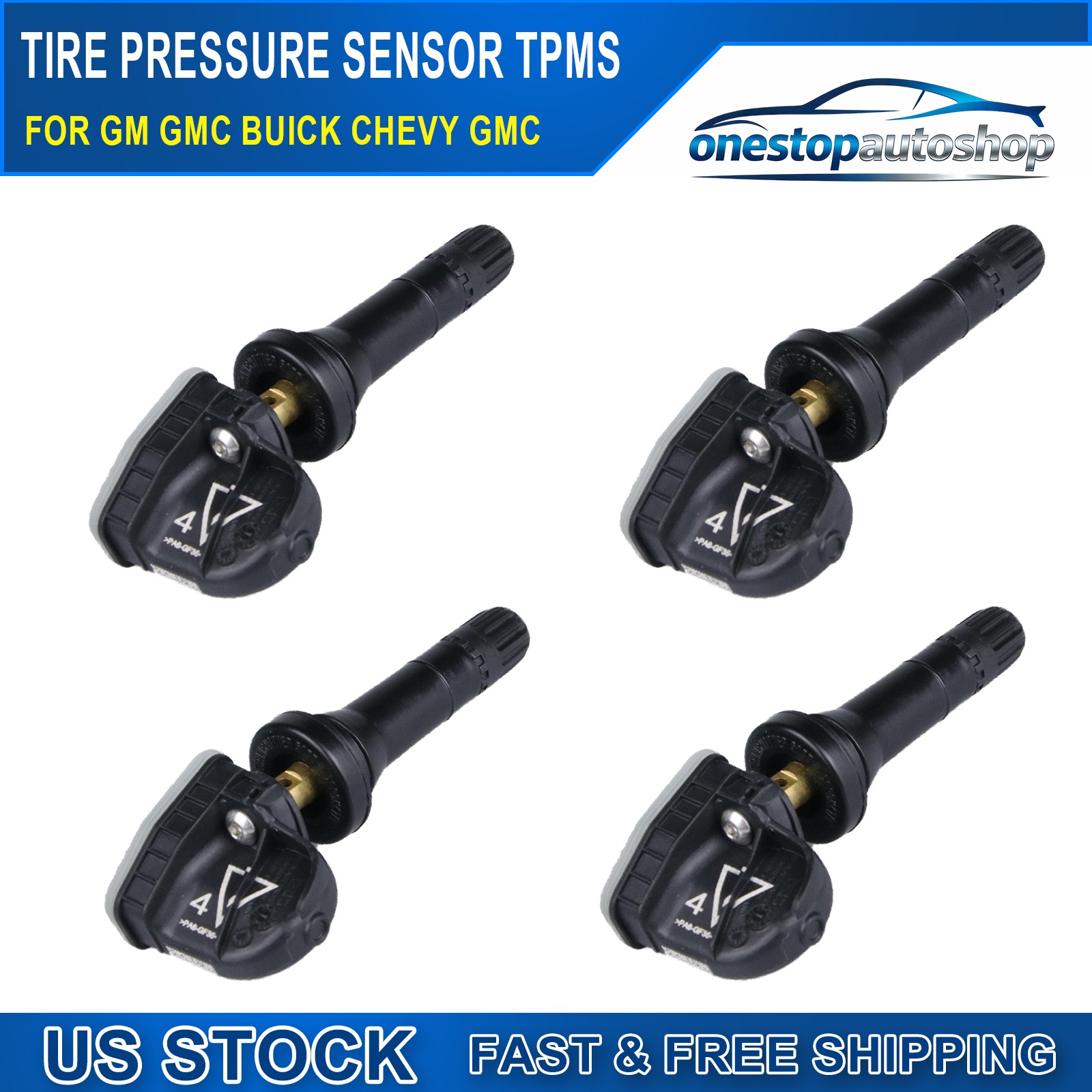 4Pcs Tire Pressure Sensor 13598773 TPMS 433MHz For GMC Buick Chevy Cadillac