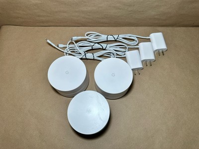 Google Mesh WiFi AC1200 3-Pack Whole Home System Smart Router w/ Power Cords