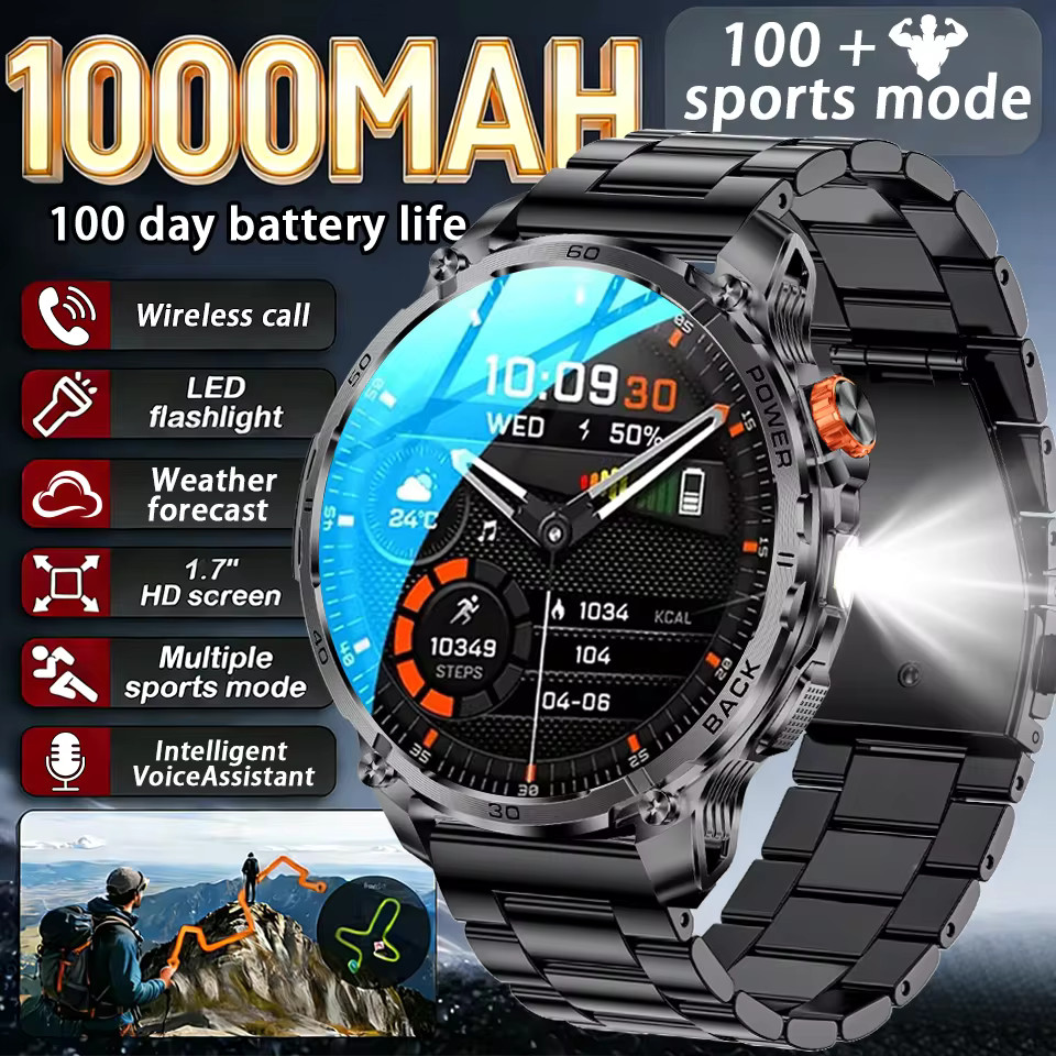 Military Smart Watch For Men (Call Receive/Dial) Outdoor Sports Fitness Tracker