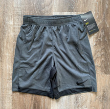 NIKE NEW Boy's Dri-Fit Classic Mesh Shorts-Gray/Black Size 7 LARGE 6-7 years NWT