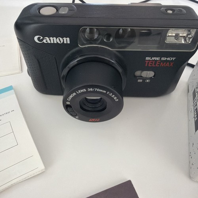 #ad #ad Canon Sure Shot TELEMAX Date Point amp; Shoot 35mm Film Camera 38 70mm Tested $149.96