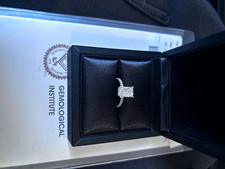 Abelini 9ct White Gold Lab-Grown Emerald Cut Diamond Halo Ring IGI SI1 D L