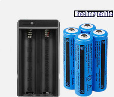 4x Batteries 3.7V Rechargeable Battery 1x Charger for 18mm 65mm Battery