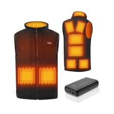 Men's Fleece Heated Vest with Battery, 16000mAh 7.4V Heating Vest, ... Fast Ship