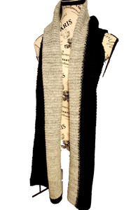 Gray and black scarf- 67" x 12"