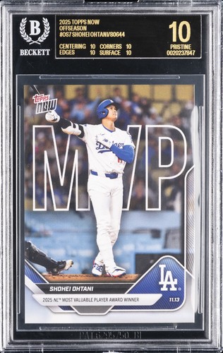 2025 TOPPS NOW OFFSEASON #OS7 SHOHEI OHTANI BGS 10 BLACK LABEL