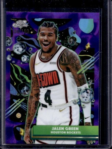 2025-26 Topps Cosmic Chrome Jalen Green Purple Nebula Refractor #/150 Rockets