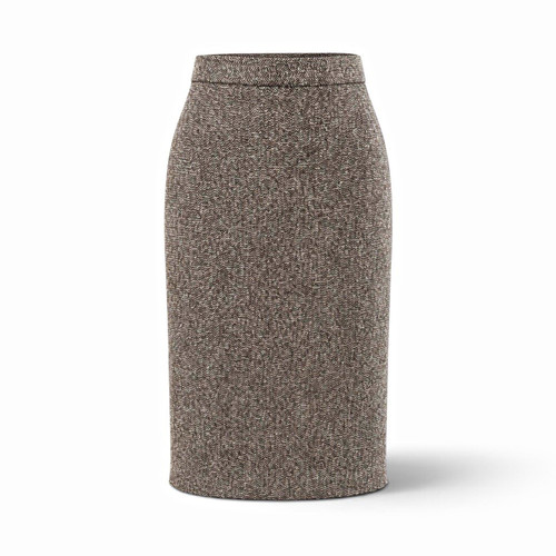 Neiman Marcus Tweed Pencil Skirt Women’s 14 Brown White Knee Slit
