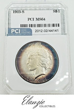 1923-S Peace Silver Dollar Blue Toned Rim