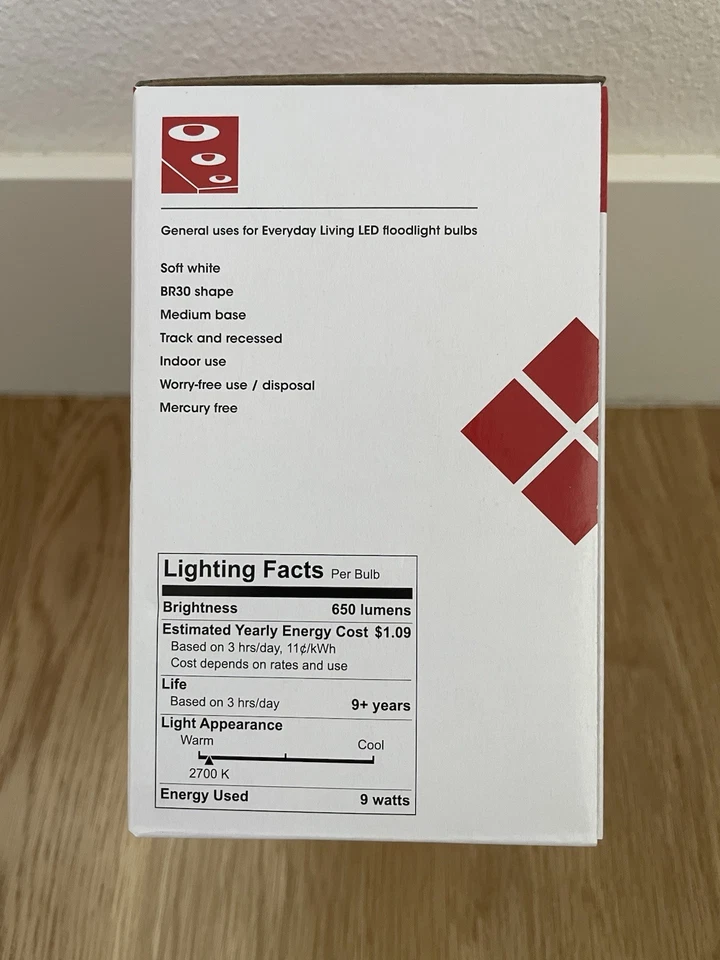 6 Pack Everyday Living 9W 65W BR30 Reflector LED Light Bulb Daylight 5000k - Image 4 of 4