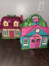 Lot Of 2 Playsets Lil Woodzeez Honeysuckle Hollow School  Countryside Cottage