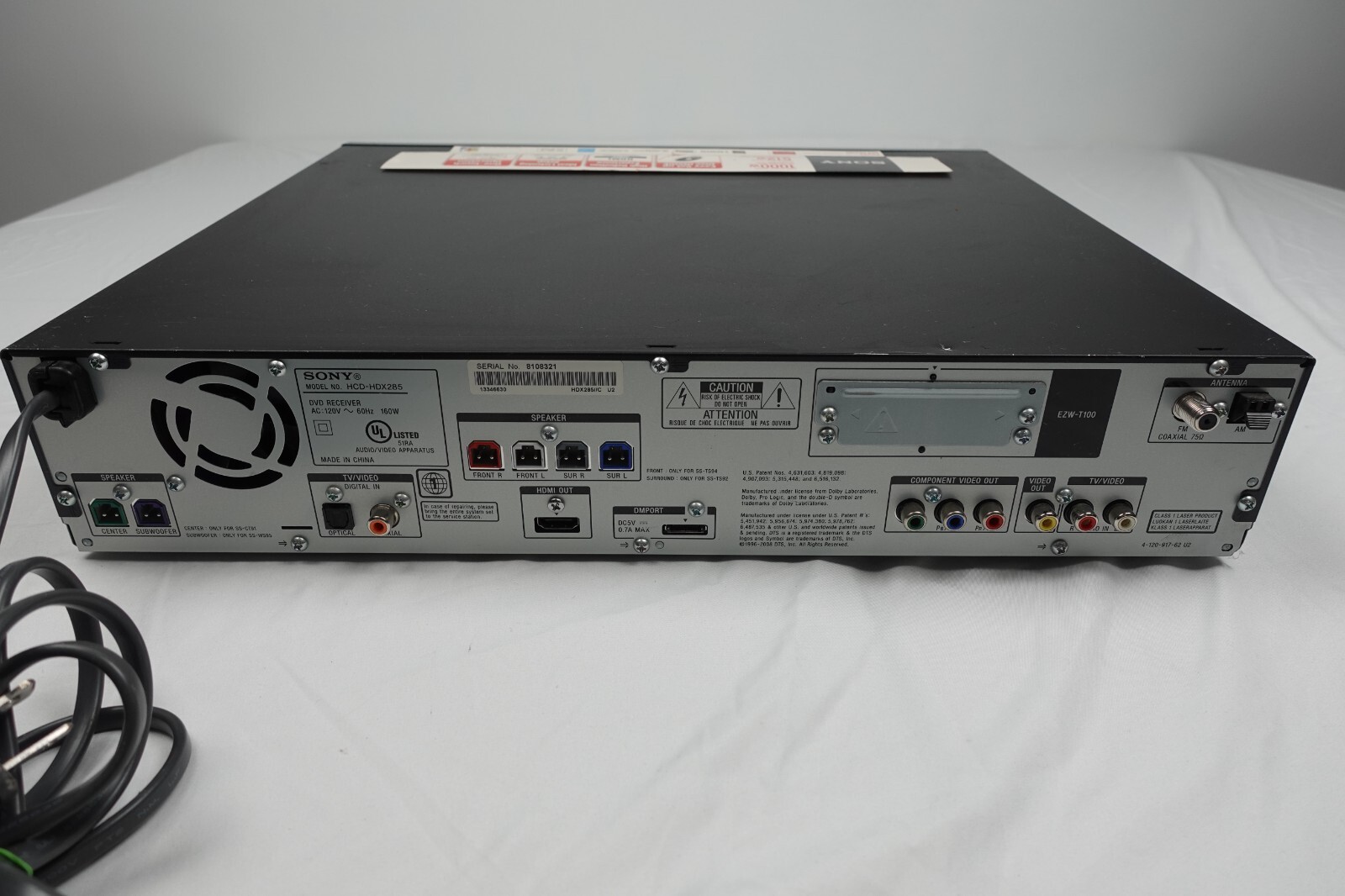 Sony DAVHDX285 Home Theater System Receiver 5 Disc Changer DVD Player