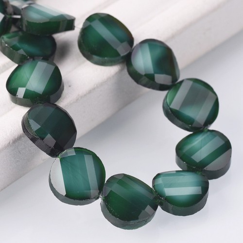 10pcs 14mm Twist Coin Opaque Faceted Glass Loose Beads for Jewelry Making - Picture 7 of 10