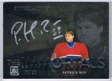2015-16 LEAF IN THE GAME SUPERLATIVE IMMORTALS SIGNATURES PATRICK ROY AUTO 08/20