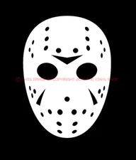 Mask only Jason Voorhees Friday The 13th Halloween Scary Horror decal sticker 