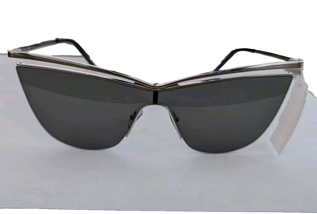 Occhiali da sole con montatura argento nuovi con etichette Saint Laurent Paris SL249