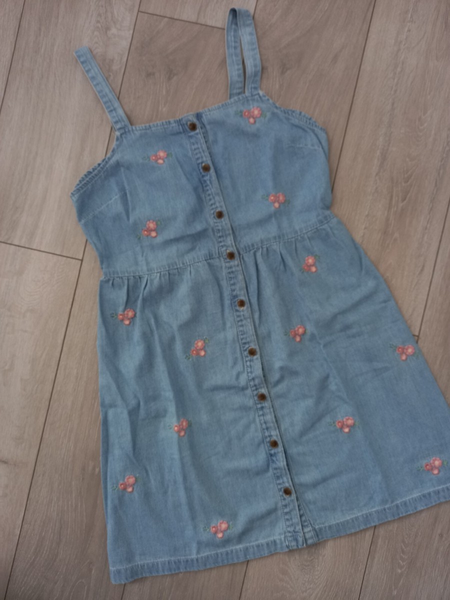 sachin and babi light blue dress Denim Dungaree Dress/Pinafore Set with Bee Applique and Yellow Long-Sleeve  Ruffle Top