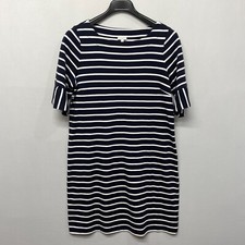 Talbots Women Short Sleeve Dress Size Large Blue Stripes B351 -18
