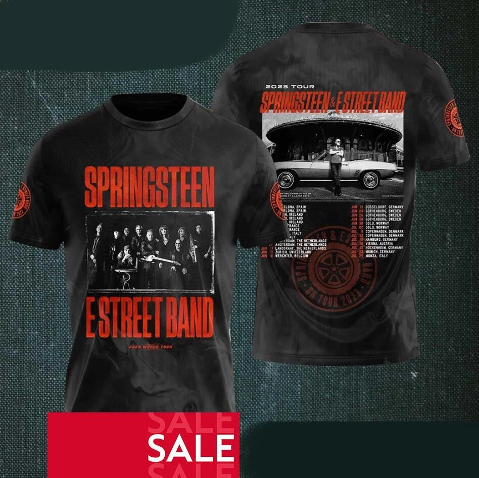 Bruce Springsteen And E Street Band 2023 Tour T-Shirt  Music Band 3D Shirt  All