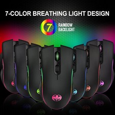 Gaming Mouse Wireless USB Rechargeable 7 LED Backlight Optical Mice for PC 4