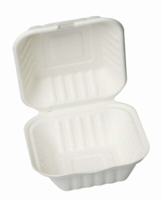 Lebensmittelbehälter zum Mitnehmen Einweg Bagasse Lebensmittelbox Klappdose zum Mitnehmen Brotdose