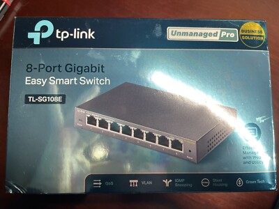 TP-LINK TL-SG108E 8-Port Gigabit Easy Smart Switch - Managed, QoS, VLAN Support