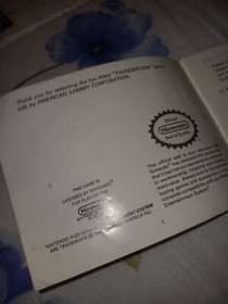Thundercade Manual Booklet NES Nintendo Entertainment System Authentic Official