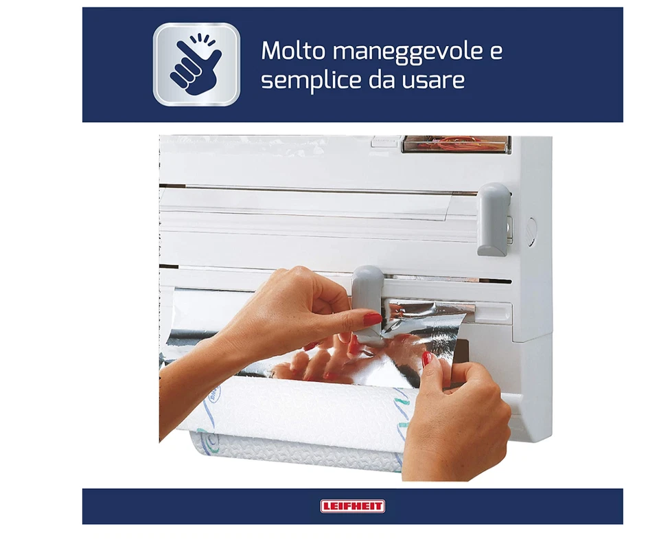 Leifheit Portarotoli a Parete Parat Bianco Distributore Dispenser Carta Cucina - Immagine 2 di 4