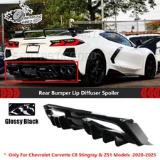 For Corvette C8 Z51 2020-2025 Gloss Black Add-On V3 Rear Bumper Diffuser Spoiler