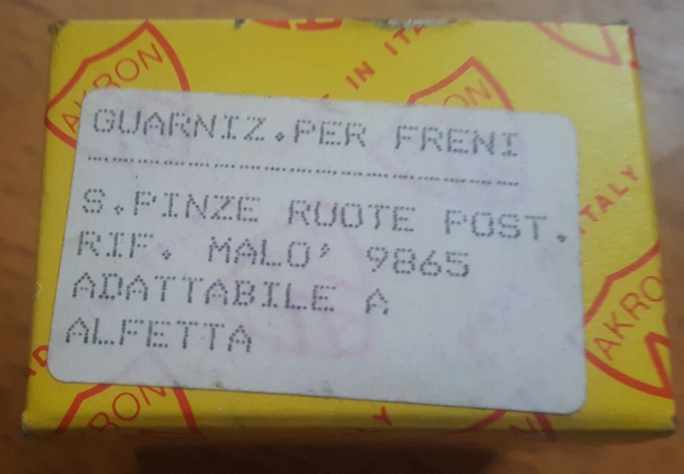 Kit de juntas pinza trasera alfa romeo alfetta par Akron 9865 Foto 2 de 2