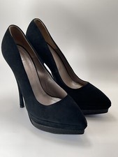 Versace Medusa Black Python & Suede Double Platform Pumps Italy Size 38