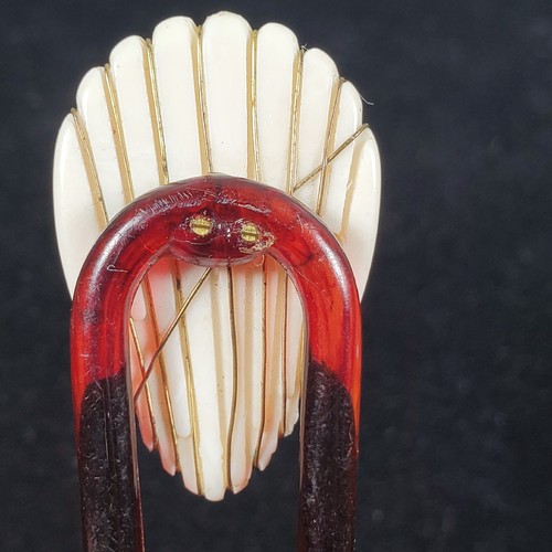 Vintage Wrapped Wire Shell U Shaped Hair Pin - Picture 8 of 9