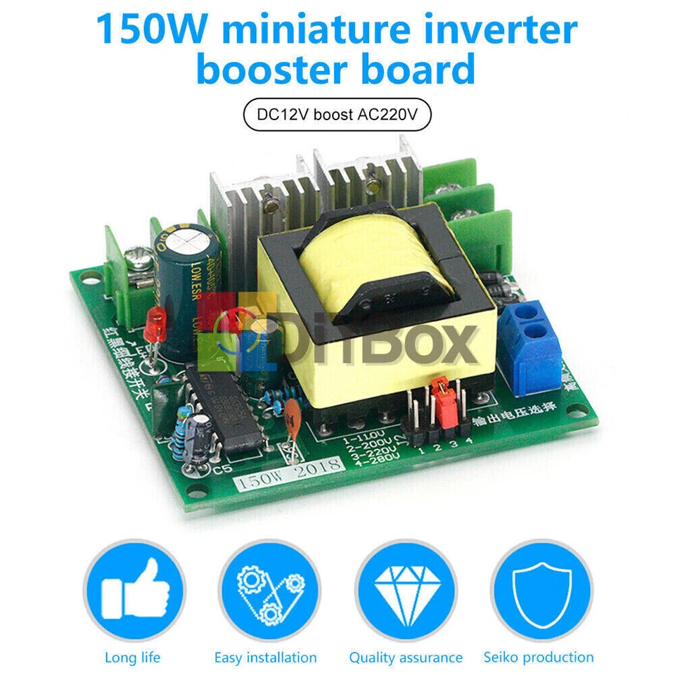 Inverter Booster Board Transformer 150W DC-AC Converter 12V to 110V 220V 280V - Image 2 of 4