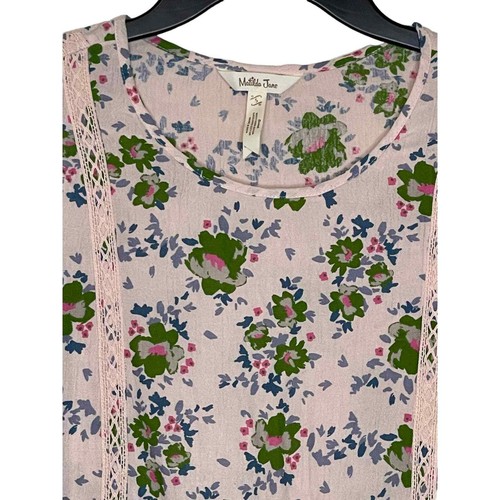Matilda Jane Women Dress A Lady Floral Print Tunic Flowy Crochet Sz. Small - Picture 2 of 9
